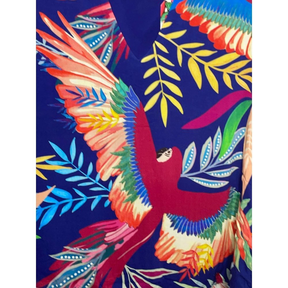 Anthropologie Farm Rio Kaia Tropical Bird Blouse Size XS NWT Bell Sleeves - Picture 5 of 7